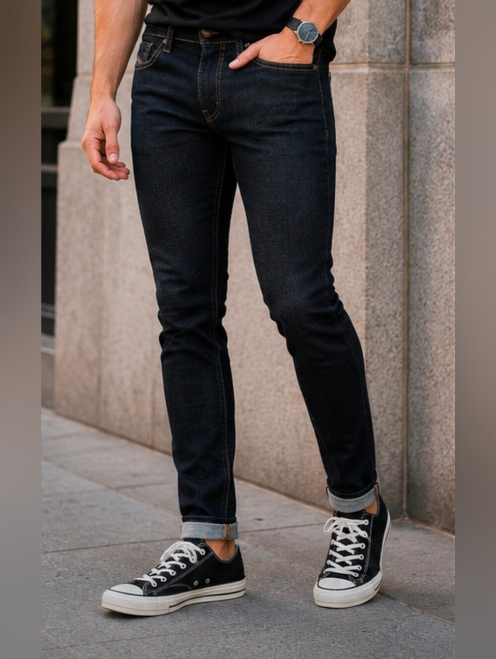 Diesel D-Amny Skinny Jeans Men’s W30 L30 Dark Indigo 009PC Stretch Denim